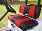 Red Black Diamond Pleated Golf Cart Seat Covers For Ezgo Txt 1994-13  Custom Fit