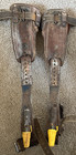 Vtg Bashlin Pole Climbers Gaffes Lineman Bashlin Leather Pads  140-ds
