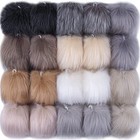  20 Pcs Faux Fur Pom Pom Balls  10 Colors  2 Pcs Each  For Hats  Soft Color