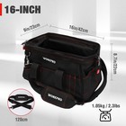 Workpro 16-in Close Top Wide Mouth Tool Storage Bag With Water Proof Rubber Base