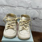 Vintage Wee Walker Baby Shoes Size 3b White 102 Leather 1960 W Box Receipt Socks