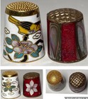 Sewing Notions Canada Beauceware Enamel Pin Cushion Thimbles 2 Brass Boxes 135