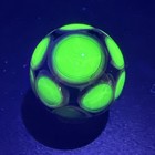 Contemporary Handmade Art Glass Marble 1 04  Green Blue Spots Uv Reactive Dots 