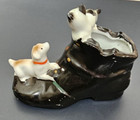 Vintage Cat And Dog On Black Boot Figurine Made In  Japan