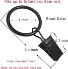 44 Curtain Rings  1  Diameter  Fits 5 8  Rod  Black