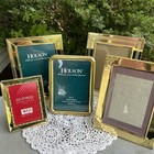 Lot Of 5 Vintage Gold Brass Metal Ornate Photo Picture Frames 5x7 3x5 Mcm Table