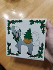 Vtg 1985 United China   Glass Company Tile Donkey Xmas Christmas Holiday 