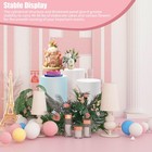 3pcs White Round Cylinder Pedestal Stands Display Plinth For Wedding Decor