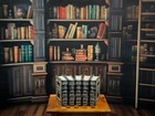 Dollhouse Miniature 5-volume English Poetry Leather Bound Book Set Artisan Rare