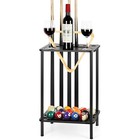 Black Billiards Pool Cue Rack - Billiard Stick Holder Holds 6 Cues For Game Room