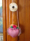 Adorable 1920s Silk Emory Filled Pink Strawberry Sewing Pin Cushion