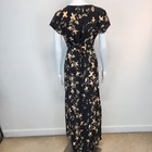 Vintage Dark Floral Maxi Dress Size 9 V-neck Cottage Flowy 90s Jonathan Martin