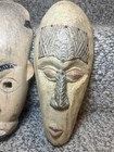 African Dan Masks Hand Carved Wood Ghana Made Vintage Medium Lot Of 2