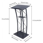 Curved Podium Metal Truss Lectern With Curved Design And Built-in Shelf 44  Tall