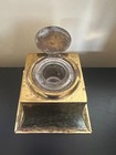 Antique Inkwell Hammered Brass Possibly American C1910