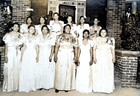 1950 s  8 X 10 Sepia Photograph African American Women In Formal Gowns Sorority 