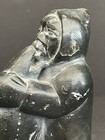 Signed Inuit Stone Carving Of Man With Fish