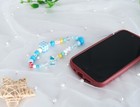 Kawaii Heart Blue Beads Phone Charm Strap Phone Lanyard Phone Accessory Phone