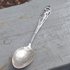 Antique Sterling Silver Honolulu Souvenir Spoon With Nude Girl Hawaii 18 7 Grams