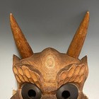 Demon   Oni Noh Mask  138 Handmade Japan Wood Carved Wall Decor Festival Vintage