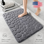 Bathroom Mat 3d Non Slip Absorbent Quick Dry Cobblestone Embossed Floor Rug