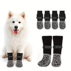Anti-slip Dog Socks 4pcs  Adjustable Indoor Paw Protectors  Washable   Knit