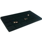 4 Black Flocked 24 Compartment Display Tray Inserts