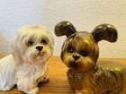 Vintage Ceramic Maltese   Yorkie Dog Figurines