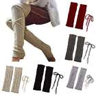 Women Leg Warmers Cable Knit Winter Warm Crochet Ladies Knitted Socks Leggings
