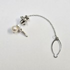 Mikimoto Akoya Pearl Tie Tack Pin Brooch Sv925 Sterling Silver W  Box Japan