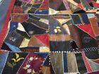 Old Antique Crazy Quilt Top Silk Velvet Embroidered Hand Stitched 58  X 60 