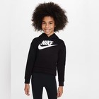 Nike Girl s Pullover Fleece Hoodie Sweatshirt Club Black Sporty Athletic Medium