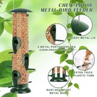 Bird Feeder Metal Tube Hanging 6 Port Wild Bird Seed Squirrel Proof Chew - Proof