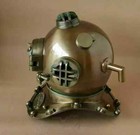 Antique Style Brass Scuba Us Navy Mark V Deep Sea Marine Divers Diving Helmet