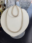 Vintage Etruscan Cannetille Filigree Sterling Silver Necklace   Bracelet Set