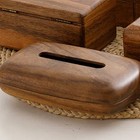 Walnut Wood Tissue Box Cover Holder - Minimalist Wooden Paper Napkin Dispenser