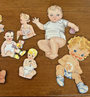 8 Vintage Baby Doll Paper Dolls Toddlers And Babies 1940 s All Are Sitting Usa