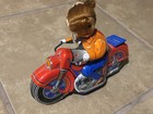 Haji Japan Tin Litho Wind Up Friction Motorcycle Girl For Parts repair