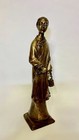 Vintage 12   inches Height Thailand  Brass Lady Statue Bronze Statue Sculpture