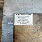 1982 Wild Boar Gene Serafino Hunting Club Lodge Vintage Print Ad Mohrsville Pa