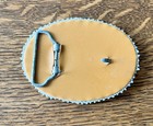 Vintage Native American Multi Color Starburst Beaded Belt Buckle   Leather Back