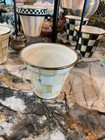 Mackenzie-childs Parchment Check Enamel Pot Fits With Stand