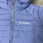 Columbia Jacket Girls Medium 10 12 Blue Hooded Omni Heat Puffer Long Winter Coat
