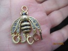 Gucci Zipper Pull Charm Matte Gold Tone Metal   Crystals   Size 1 5 Inch