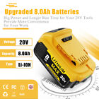 1-6 Pack 20v For Dewalt 20 Volt Max 8 0ah Lithium Ion Battery Dcb206-2 Dcb201