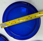 Set Of 5 Cobalt Blue Glass Vintage 4  Stackable Round Coasters Wi cigarette Lip