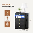Smart Nightstand With Lockable Gun Safe  3-color Led Lights   Wireless Charging 