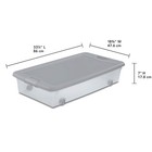 Sterilite 56 Qt Wheeled Under Bed Storage Container  Plastic Bin  Silver  8 Pack