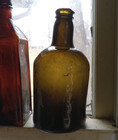 1750s Early Free Blown Blackglass Mallet Rum Liquor Bottle Rough Pontil Crude