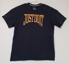 Vintage Nike Black T-shirt W  Yellow Screen Print Just Do It Since 1972 Size Xl